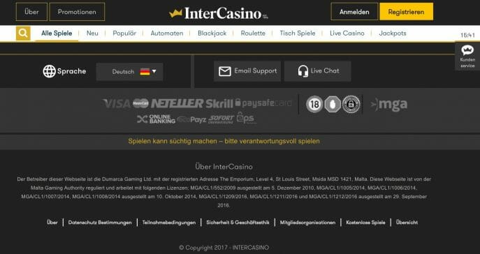 Site Internet D'Intercasino