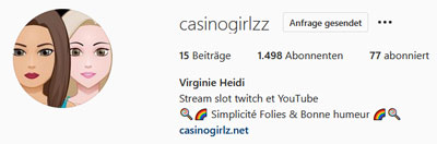 Aperçu du titre du compte Instagram CasinoGirlzz