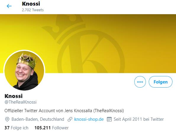 TheRealKnossi sur Twitter