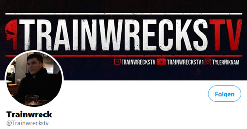 La couverture du compte Twitter de Trainwreck